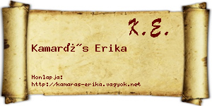 Kamarás Erika névjegykártya